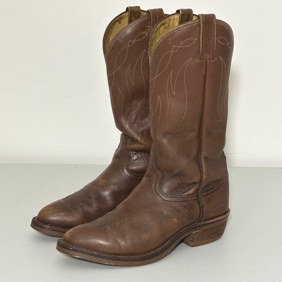 Tony Lama Mens Boots 9 EE 4013 Brown Leather Cowboy Country Western Rodeo‎ USA